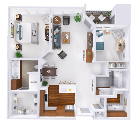 a floor plan of a house with a bedroom and a living room
